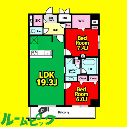 新栄アイサンメゾン　名古屋市賃貸　仲介手数料無料の間取り