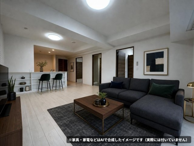 新栄アイサンメゾン　名古屋市賃貸　仲介手数料無料の居間・リビング
