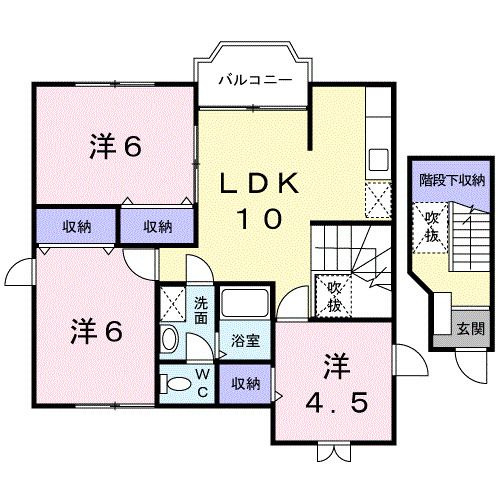 ローズシャトル　Ａの間取り