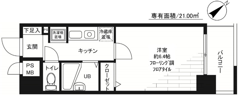 メインステージ巣鴨の間取り|スッキリした間取りです。