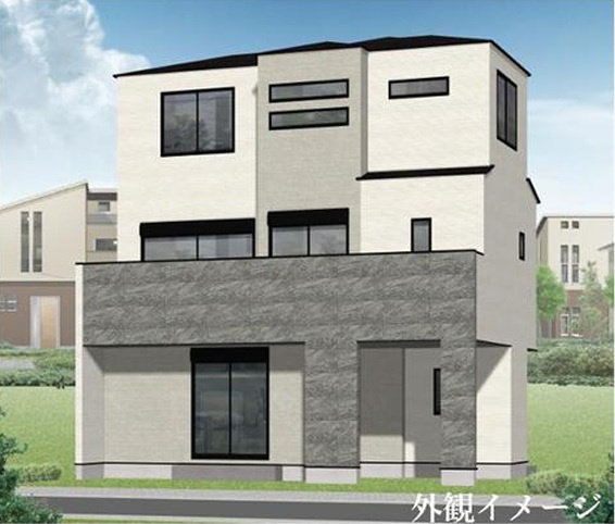 練馬区石神井町４丁目新築戸建の外観パース