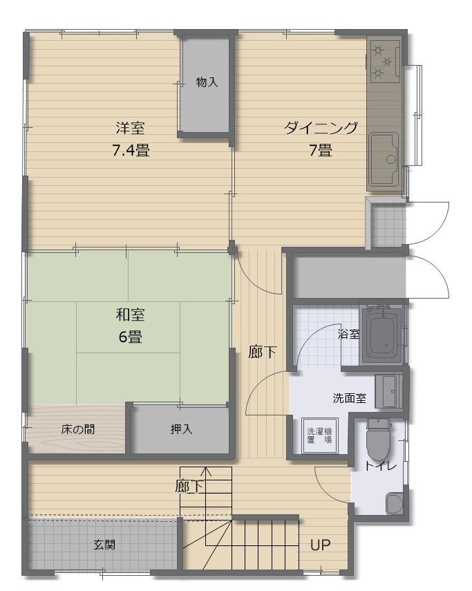 津山市沼　中古住宅　4DKのその他|１階