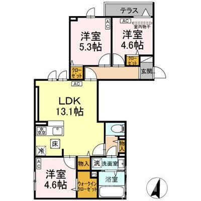 セレスティア江戸川Ⅱの間取り