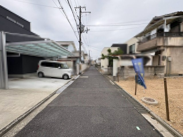 式内町　新築一戸建の前面道路含む現地写真|イエストアではキッズスペース完備でお子様連れでもゆっくり物件のご紹介ができます！南大阪の物件情報を取り扱うイエストア。