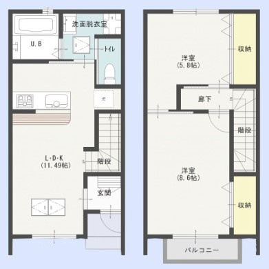 プリエ　ローザA号棟の間取り