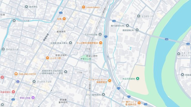 姫路市野里上野町2丁目　　　JR「野里駅」徒歩13分の地図