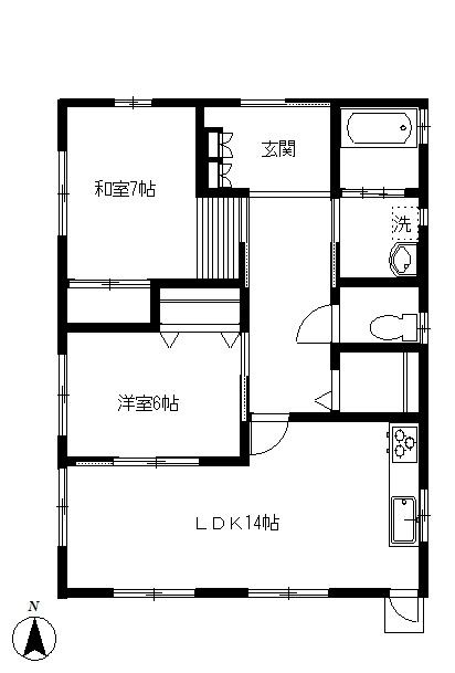 本郷貸家の間取り