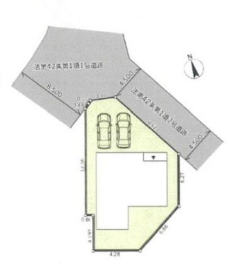 藤沢市西俣野　新築戸建　全1棟の区画図