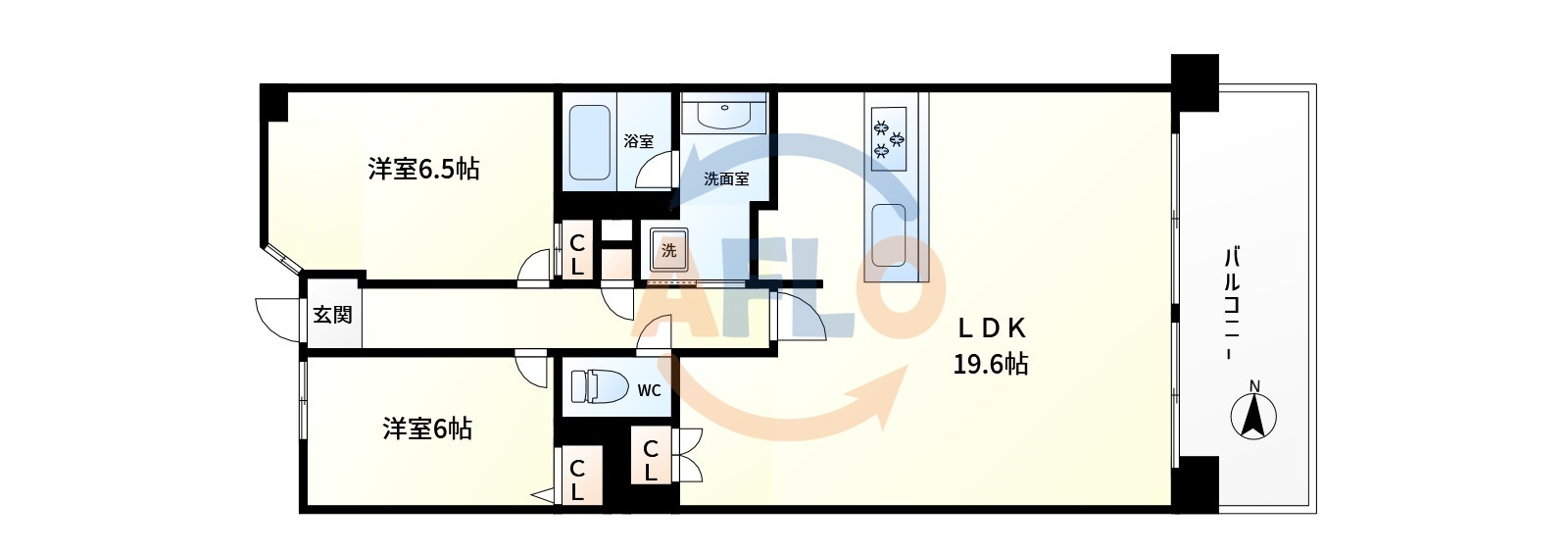 キングス夢咲シティひかりの街 C棟　春日出小学校区の間取り|キングス夢咲シティひかりの街 C棟　間取り