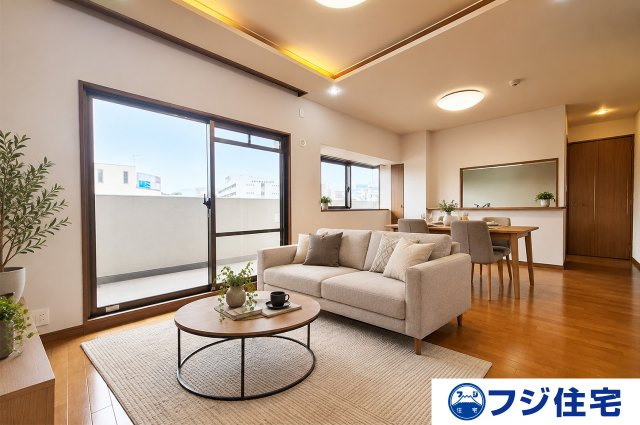 グレイスランドマーク堺・光明池の居間・リビング|LDK：バーチャルステージング画像（AI合成）です。合成された家具等は販売価格に含まれません。