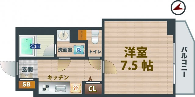 【間取り】 | XEBEC方南町 | 1Kのお部屋です。