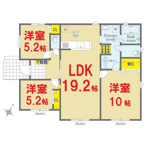 【間取り】 | 潮来市日の出５丁目1号棟