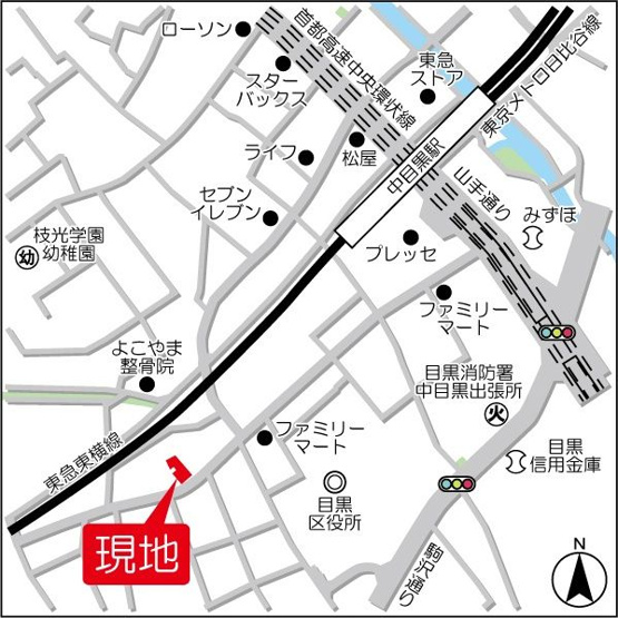 【地図】メトロステージ中目黒2