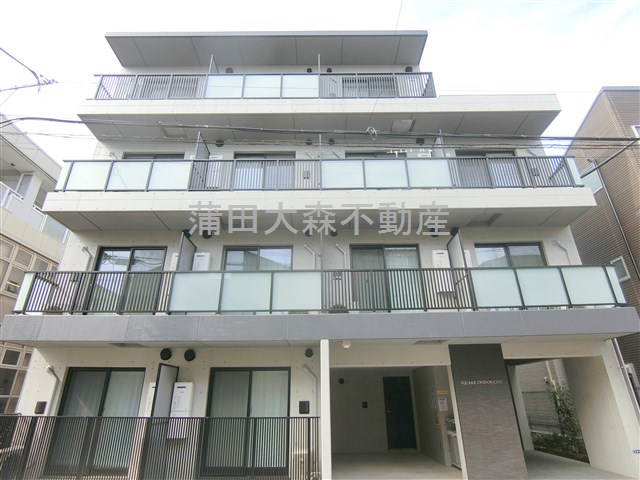 スクエア千鳥町の外観|2024年1月築　RC鉄筋コンクリート造地上4階建て総戸数20戸インターネット無料！
東京都大田区千鳥2丁目　東急池上線千鳥町駅最寄り徒歩6分、東急多摩川線武蔵新田駅徒歩8分