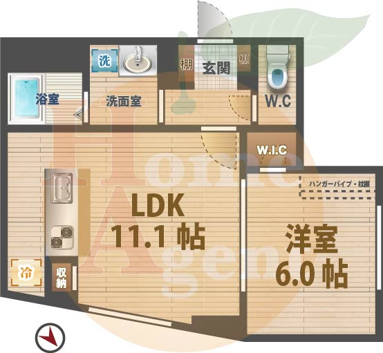 【間取り】 | ＶＩＳＴＡ　ＩＺＵＭＩ | 1LDKのお部屋です。