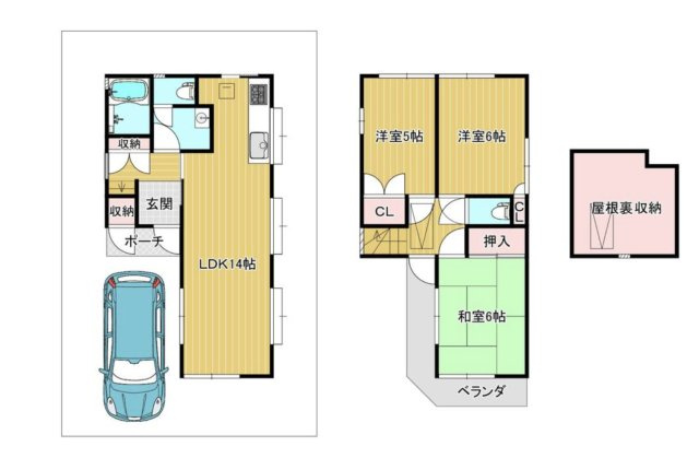 中古戸建　柏市酒井根5丁目の間取り