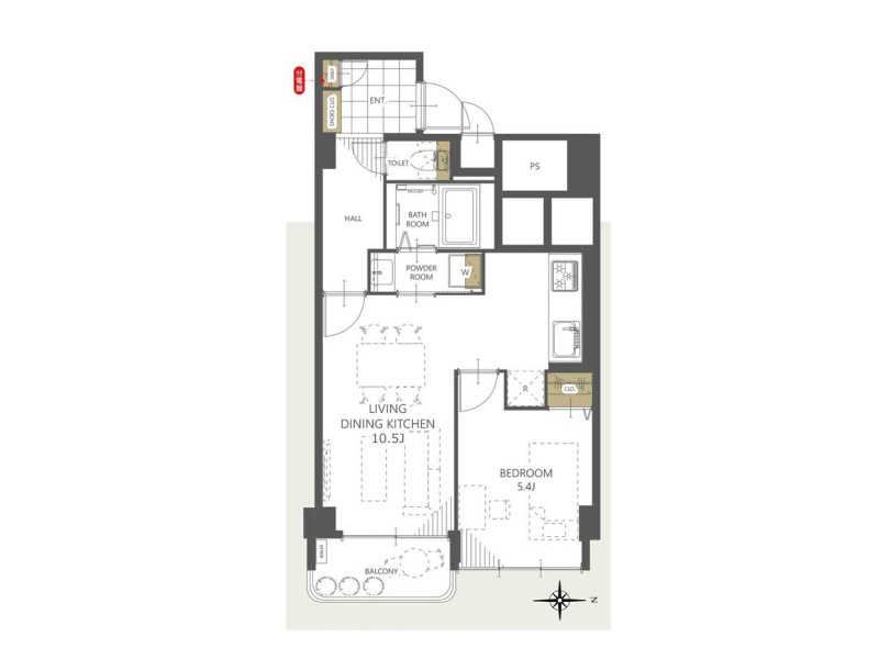中野区本町４丁目の中古マンションの間取り