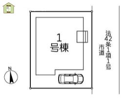 春日部市西金野井　新築一戸建ての区画図