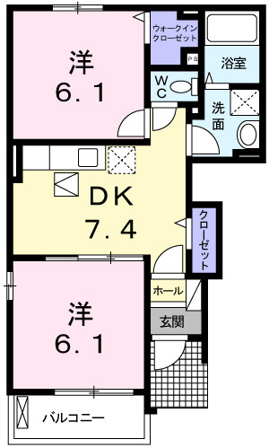 メゾンブローテ　Ａの間取り|間取図