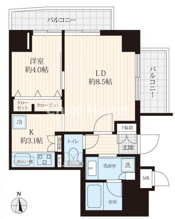 シティオ北千住の間取り|６階部分・角部屋住戸につきまして日当たり・通風良好。新規リノベーション施工が完了いたしましたのでいつでも内覧が可能です。