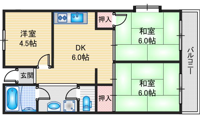 【間取り】 | フラワーハイツ星見