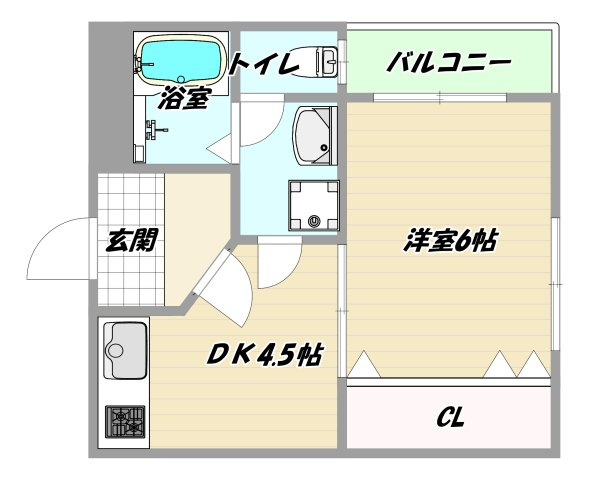 大阪市東淀川区東中島１丁目の賃貸マンションの間取り