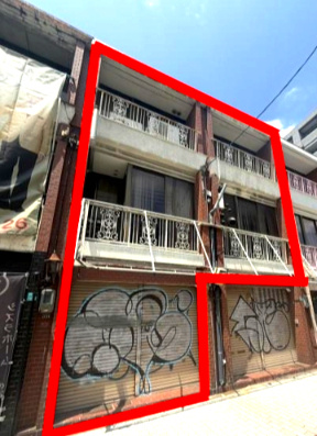 阪南町３丁目連棟店舗付き住居の外観