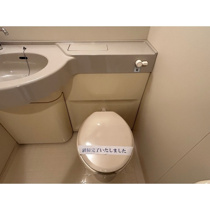 落ち着いた色調のトイレです