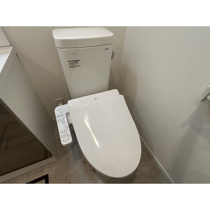 落ち着いた色調のトイレです