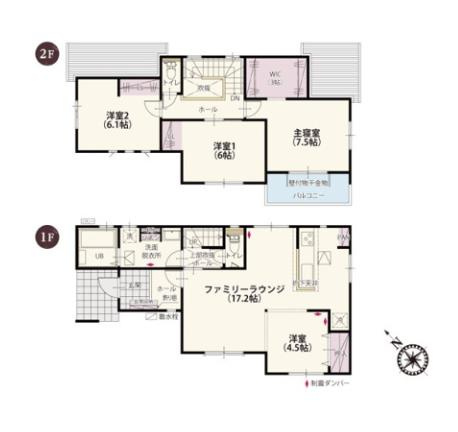 ワイウッドコート古河市大堤第５期　新築一戸建て　09の間取り|キッチンパントリー完備！まとめ買いをしてもキッチンスッキリ♪