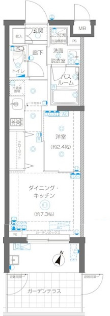 ZOOＭ蒲田EASTの間取り|南向きの1DK　ソファーを置きたい方、テレワークの方に
広くはありませんが、小さな1LDKのような使い勝手です！