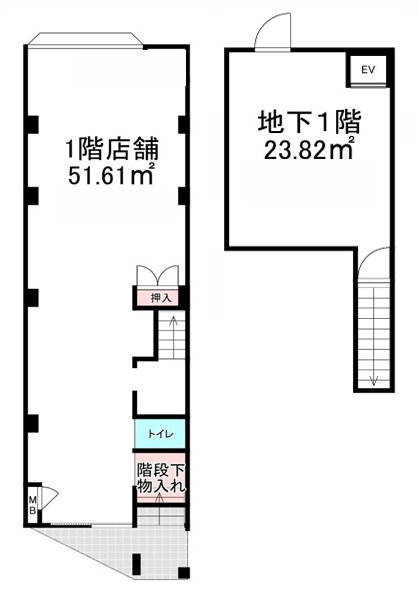 北浜東店舗の間取り