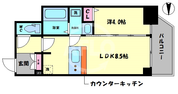 プレサンス北浜オリジンの間取り|プレサンス北浜オリジン　間取り