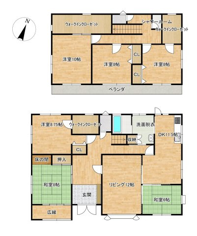八戸市南白山台1丁目の間取り