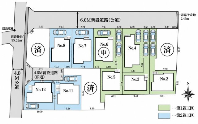 西東京市泉町2丁目 西武新宿線 西武柳沢駅 新築戸建の区画図