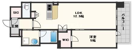 旧　スプランディッド本町東DUEの間取り