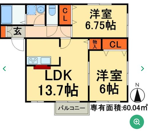 アクアマリン　仲介手数料（賃料の1.10ヵ月）の50％OFF対象物件！の間取り