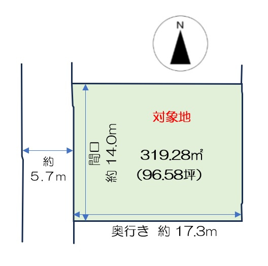 赤磐市桜が丘西8丁目 土地の土地図|◆敷地面積は広々100坪弱ございます。