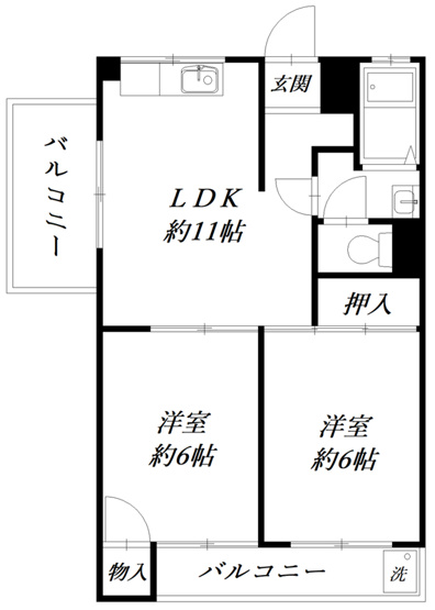 【間取り】 | 杉本マンション　B棟