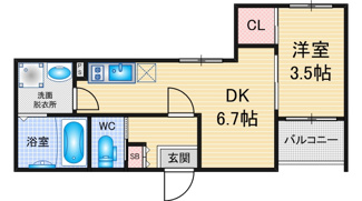 【間取り】 | バニラスカイ熱田 | 略図の為、現状優先