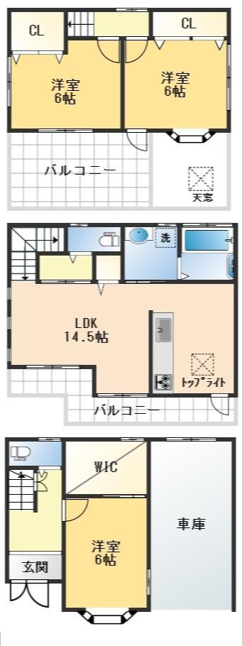 豊中市小曽根3丁目　中古戸建の間取り