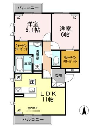 【間取り】 | アルページュ大森 A棟