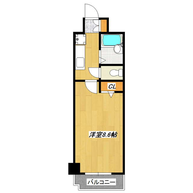 阿部松島マンションの間取り|洋室8.6帖★南西向きのお部屋です！