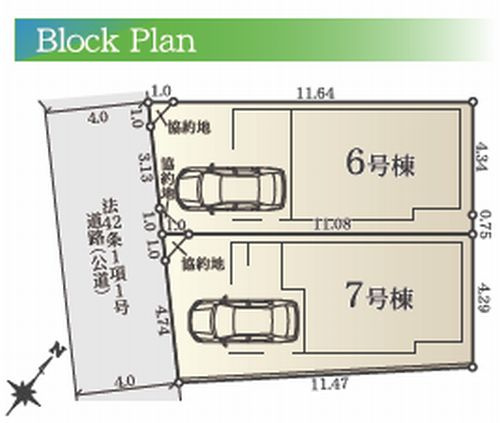 【仲介手数料０円】藤沢市善行1丁目　新築一戸建て　全2棟の区画図|【仲介手数料０円】藤沢市善行1丁目　新築一戸建て　全2棟