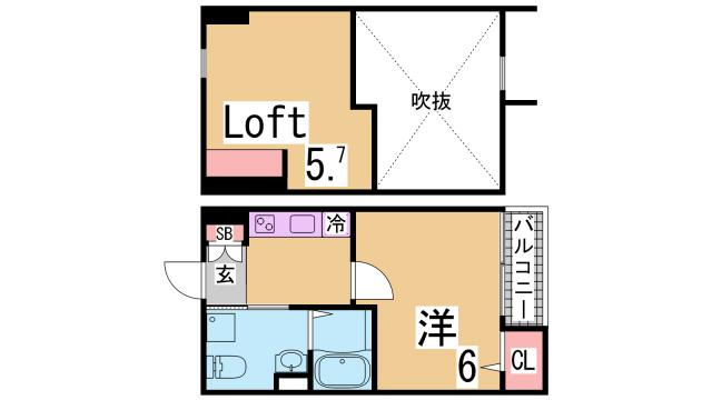 神戸市長田区野田町９丁目のアパートの間取り