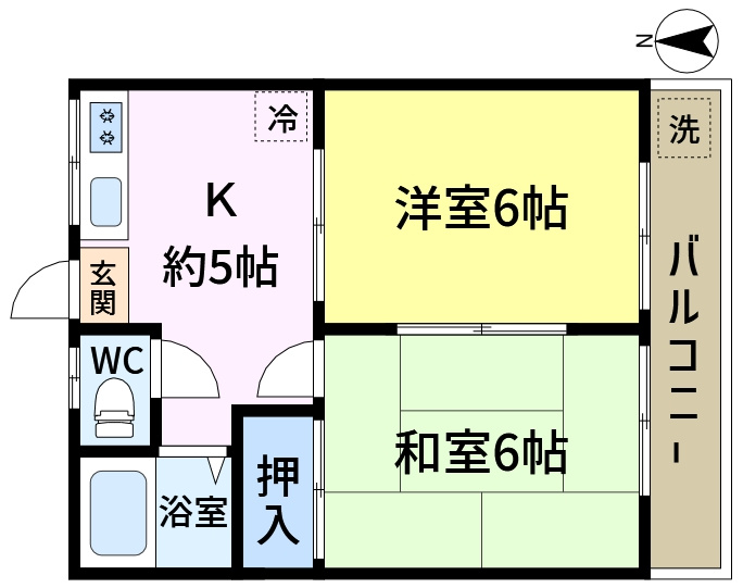 平和コーポ1号館の間取り