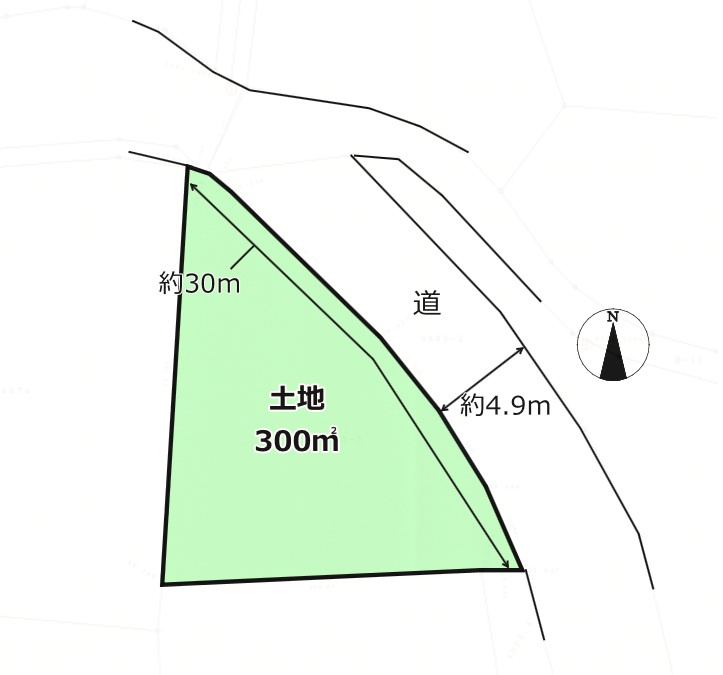 宇土市松山町の売地の土地図