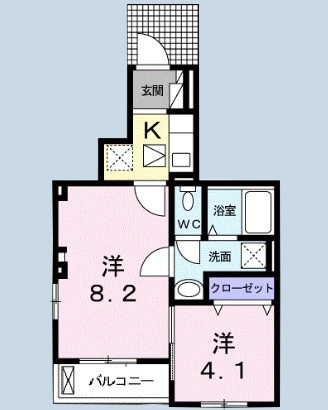 ブライトスクエアＫ　Ⅰの間取り