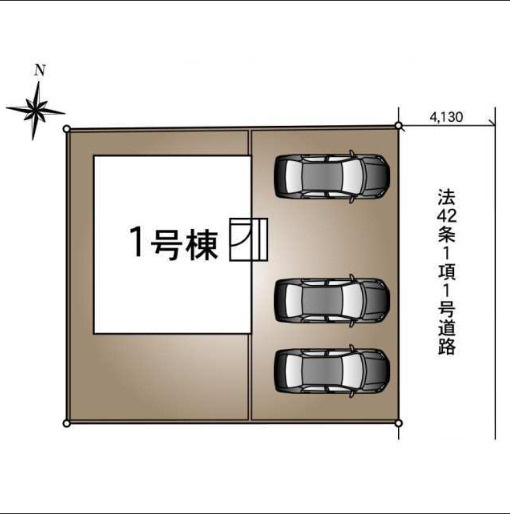 常総市本石下第14　新築戸建の区画図|敷地180.43㎡の整形地。駐車も余裕があり、暮らしやすい住まいです。
