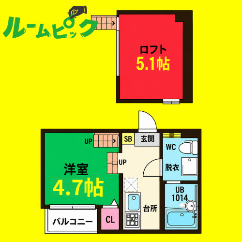 楓　名古屋市賃貸　仲介手数料無料の間取り